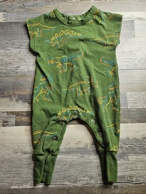Tiny Tribe 3-6 Months Dinosaur Green Romper
